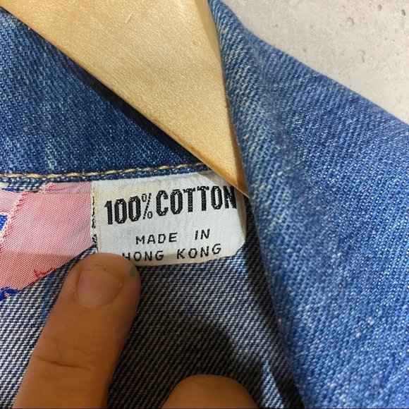 Vintage faded glory dark denim button up shirt sleeve shirt jacket - Picture 9 of 9